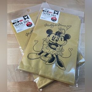 2 packages of Disney Mickey & Minnie Paper Bags - Tan (32 bags in all)